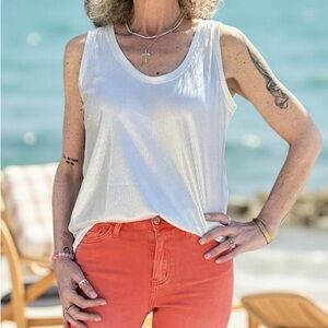 Metallic Silver Tank Top One size Made in Italy